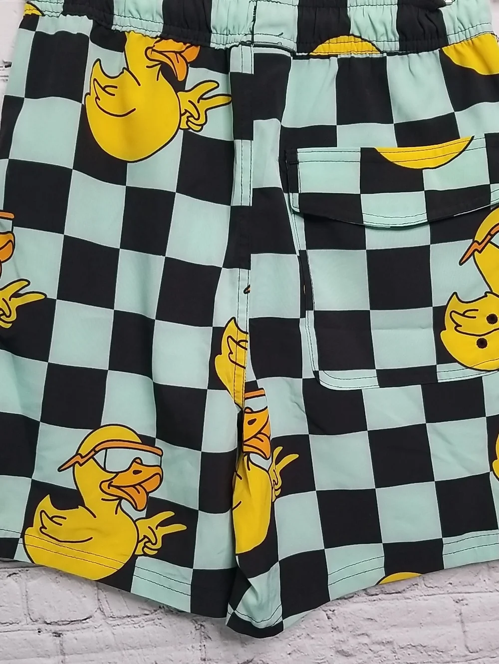 Neff Mens Swim Trunks Small Green Black Ducks